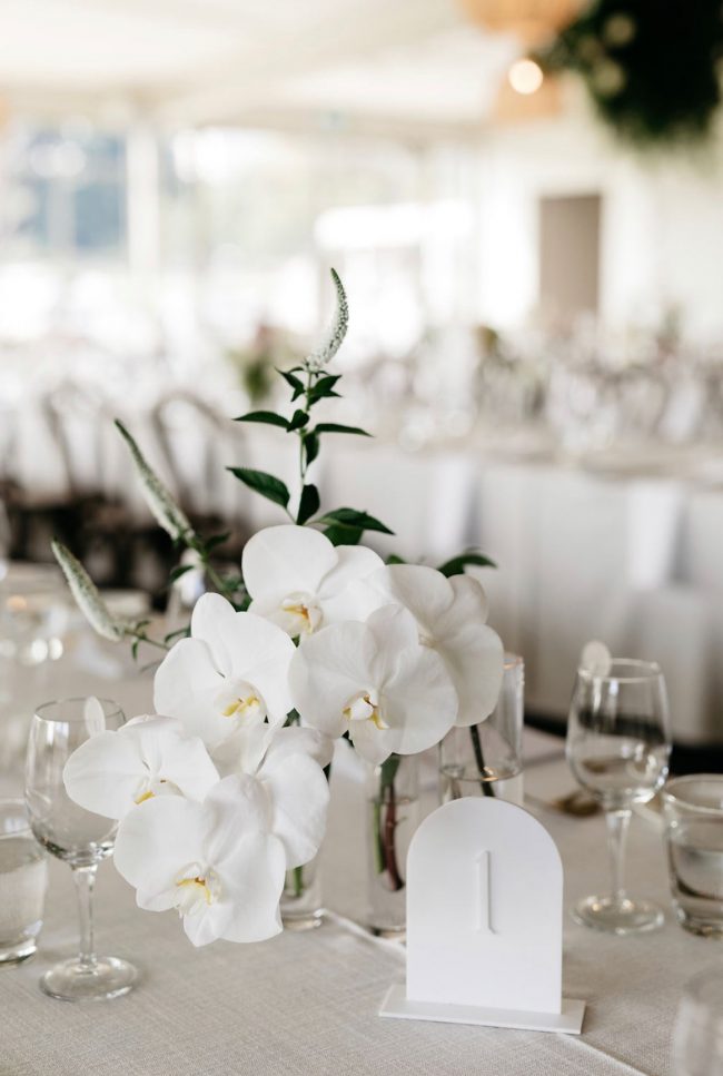 White on White Table Numbers | Wedding Event Hire