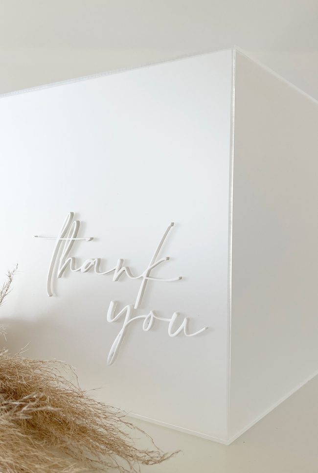 White on Frosted - 'Thank You' Wishing Well